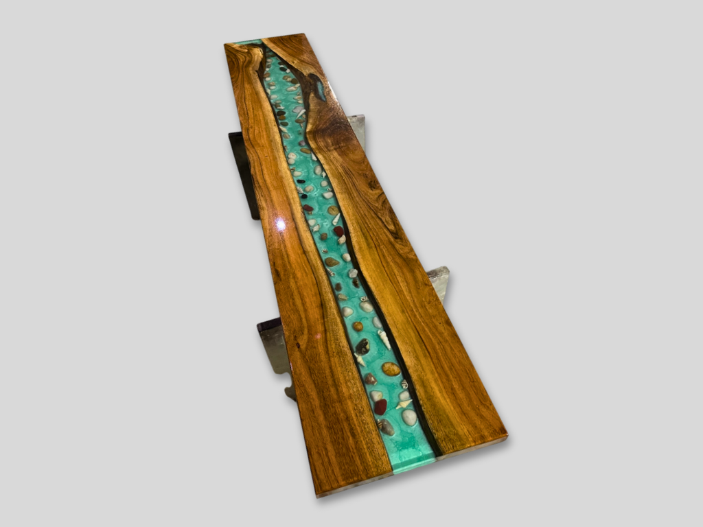 Epoxy Resin River Table, Customizable Restaurant Table Tops, Custom Live Edge Wooden Furniture