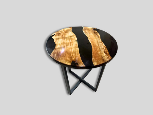 Black River Round Epoxy Coffee Table Elegant Home Decor Centerpiece