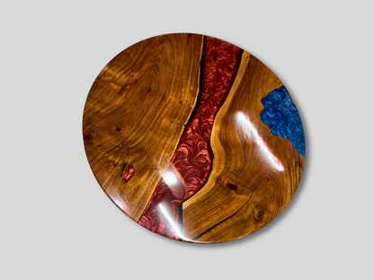Round Solid Wood Epoxy Dining Table for Elegant Home & Living Spaces