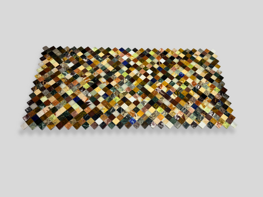 Rectangle Semi Precious Gemstone Top Mosaic Dining Table Patio Decor