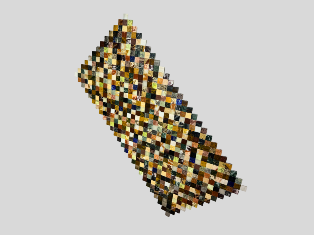 Rectangle Semi Precious Gemstone Top Mosaic Dining Table Patio Decor