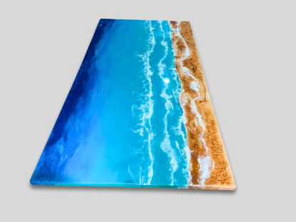 Handmade Epoxy Resin Ocean Beach Coffee Table Custom Order