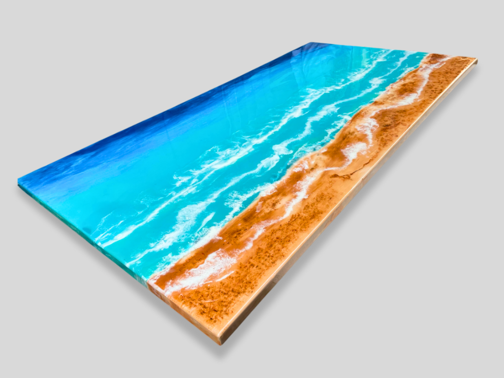 Handmade Epoxy Resin Ocean Beach Coffee Table Custom Order