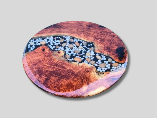 River Rock Epoxy Table, Pebble Resin Epoxy Table, Custom Order Available