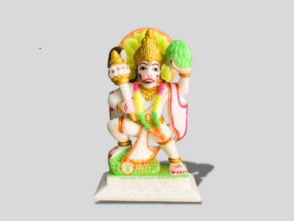 Italian Marble God Hanuman Statue Hand Painted Art