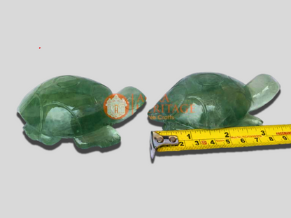 Buy Pair of Crystal Green Fluorite Turtle Showpiece Gift