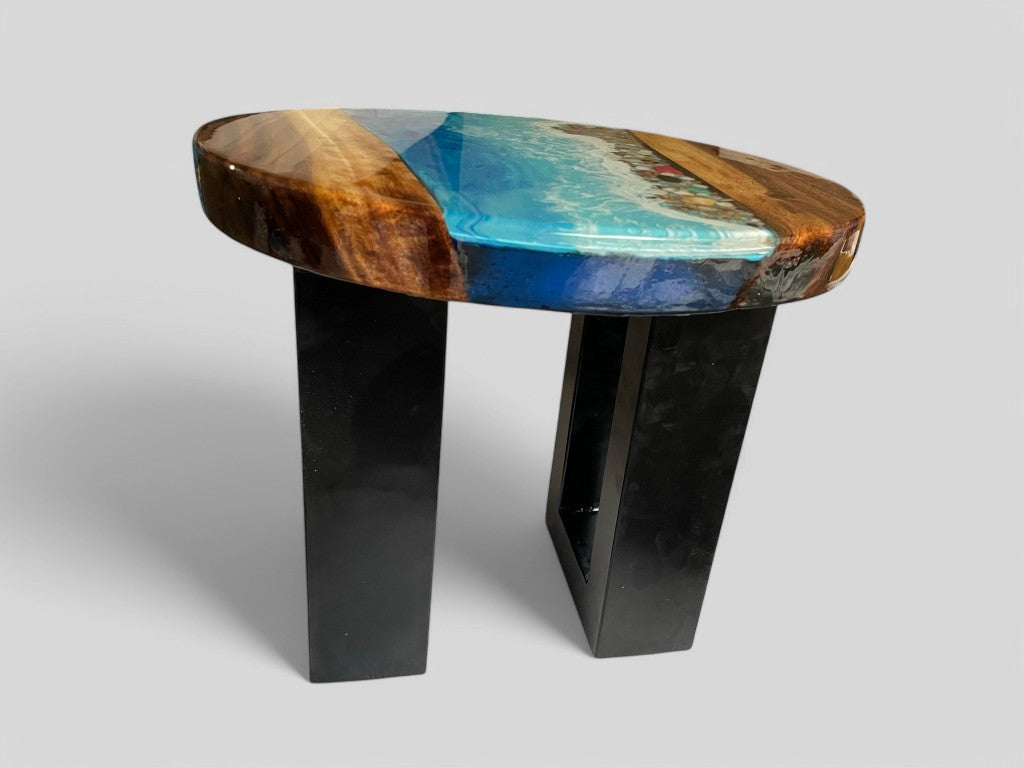Ocean-Inspired Epoxy Resin Round Coffee Table Table Sale