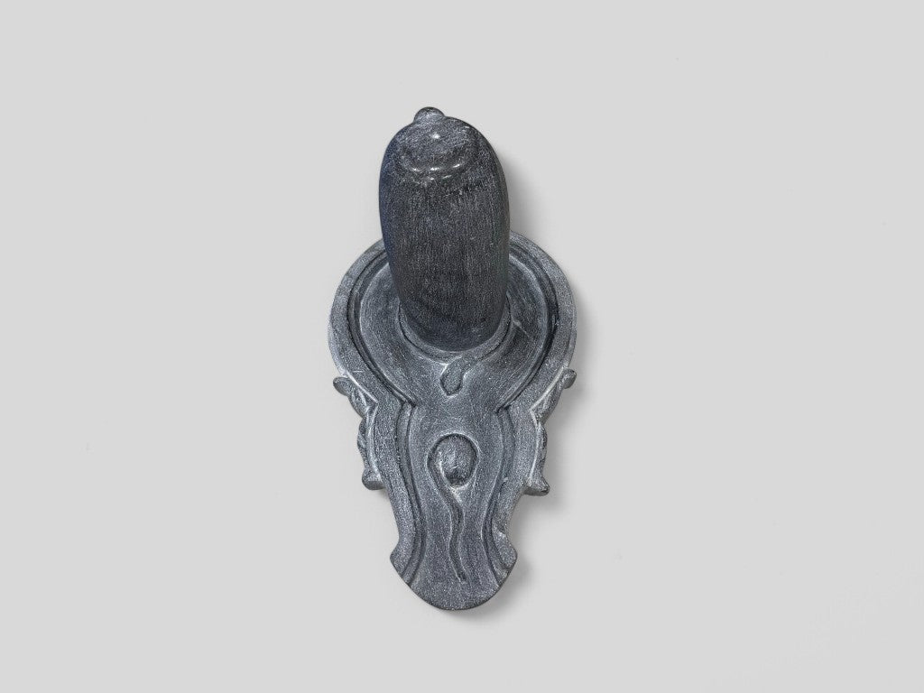 Black Marble Shiva Lingam for Home Temple Decorative