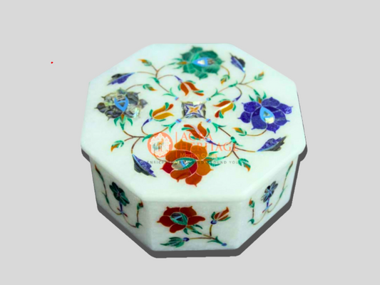 Jewelry Storage Box Semi Precious Mosaic Inlay
