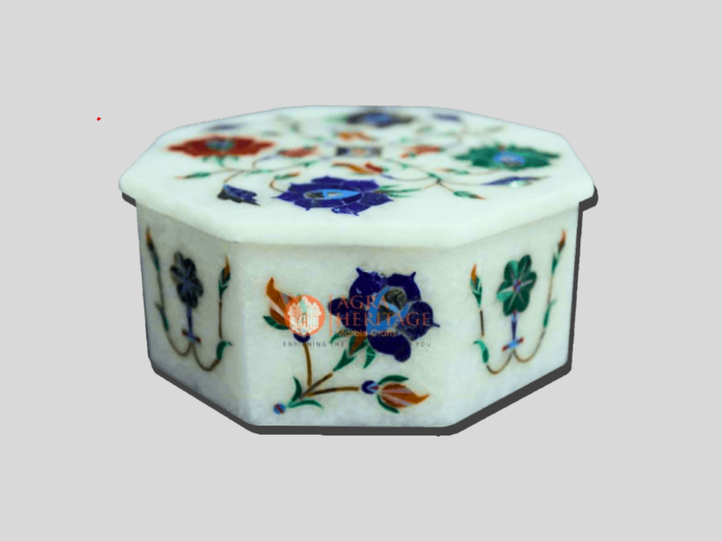 Jewelry Storage Box Semi Precious Mosaic Inlay