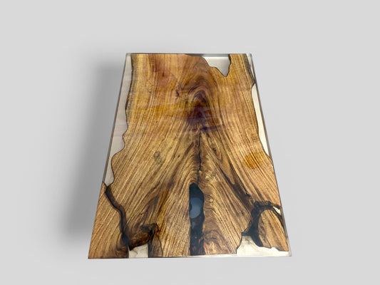 Clear Epoxy Wooden Dining Coffee Table Perfect for Home and Office Decor