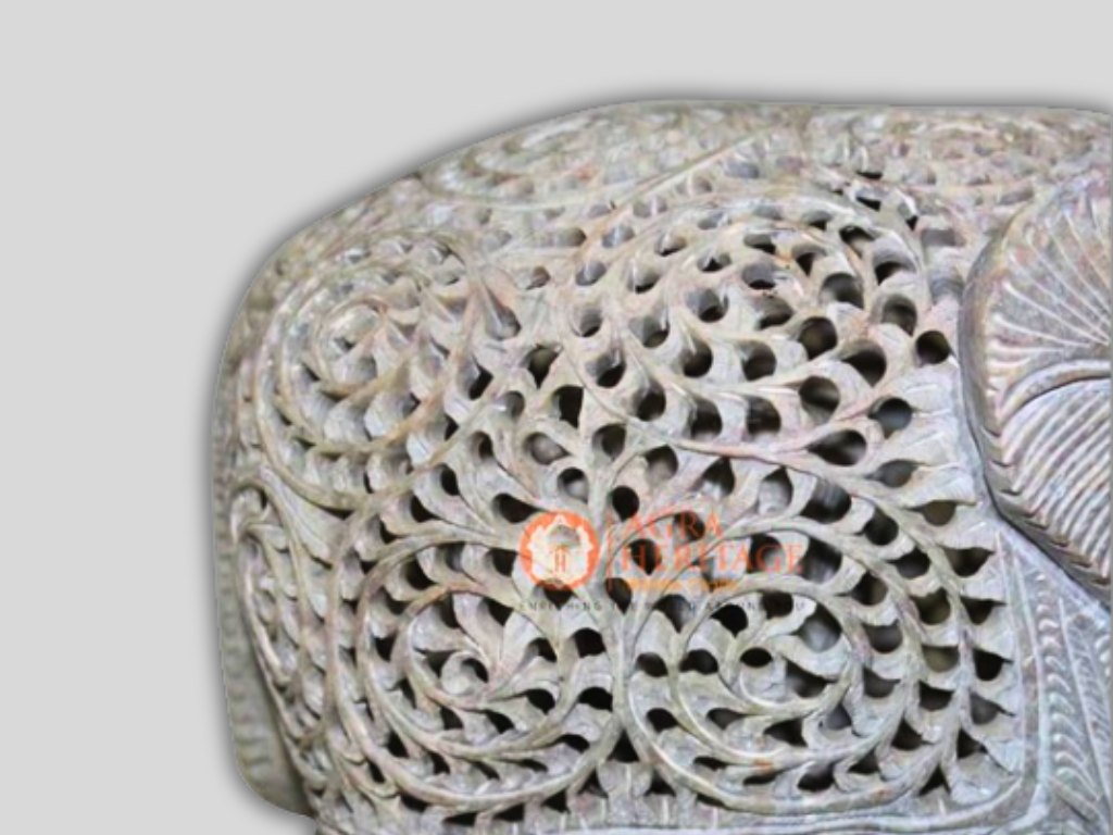 Soap Stone Carving Undercut Elephant Filigree Work