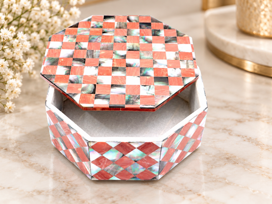 Mosaic Gemstone Inlaid Antique Decorative Marble Jewelry Box For Women