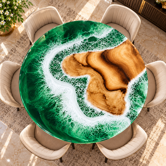 River Rock Epoxy Table, Pebble Resin Epoxy Table, Custom Order Available