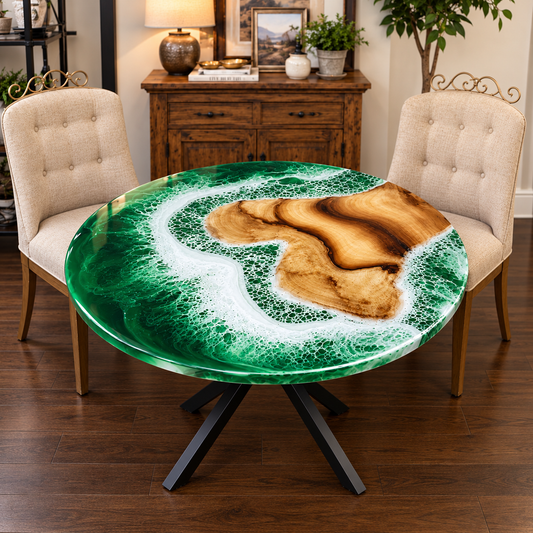 River Rock Epoxy Table, Pebble Resin Epoxy Table, Custom Order Available