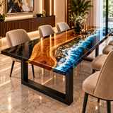 Acacia Wood Diy Epoxy Table Top Handmade Ocean-Inspired Resin River Dining & Kitchen Office Furniture