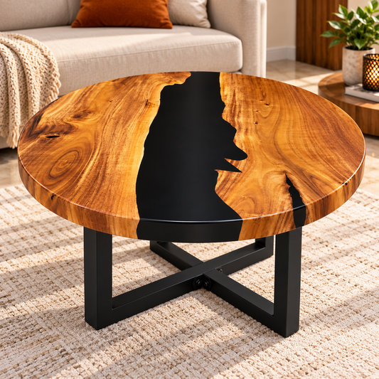 Round Wood Epoxy Resin Table Top – Custom Sizes Available