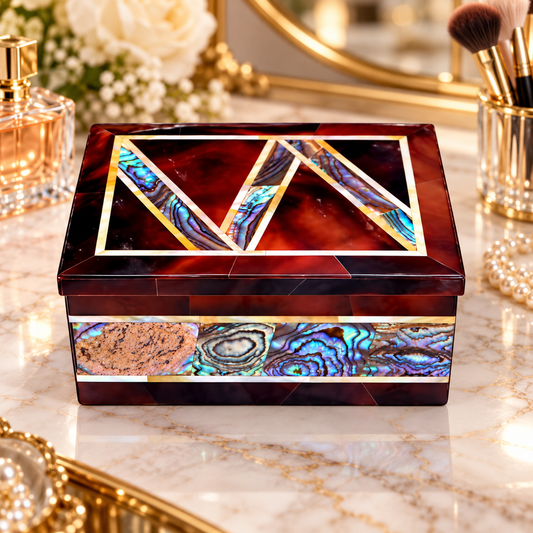 Made In India, Unique Mosaic Gem Stone Art Custom Jewelry Box Gift For Him