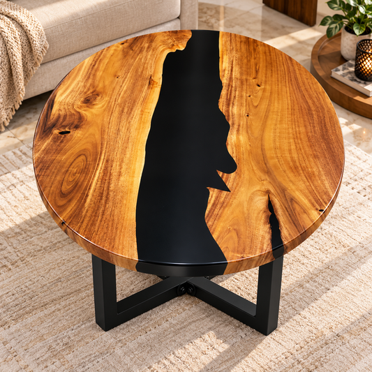 Round Wood Epoxy Resin Table Top – Custom Sizes Available